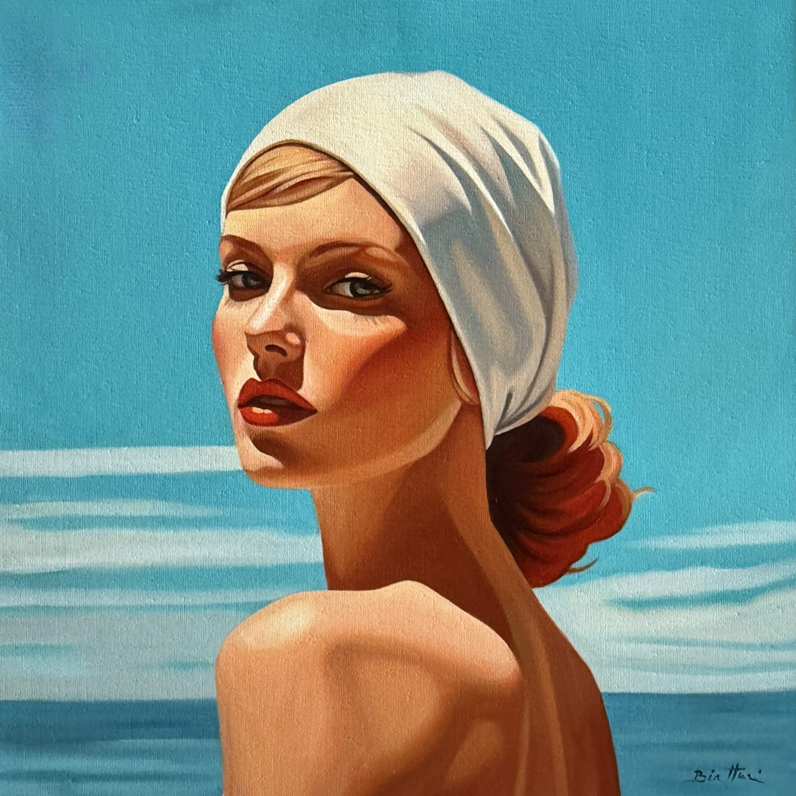 Baigneuse — Huile sur toile, 60 × 60 cm, 2026