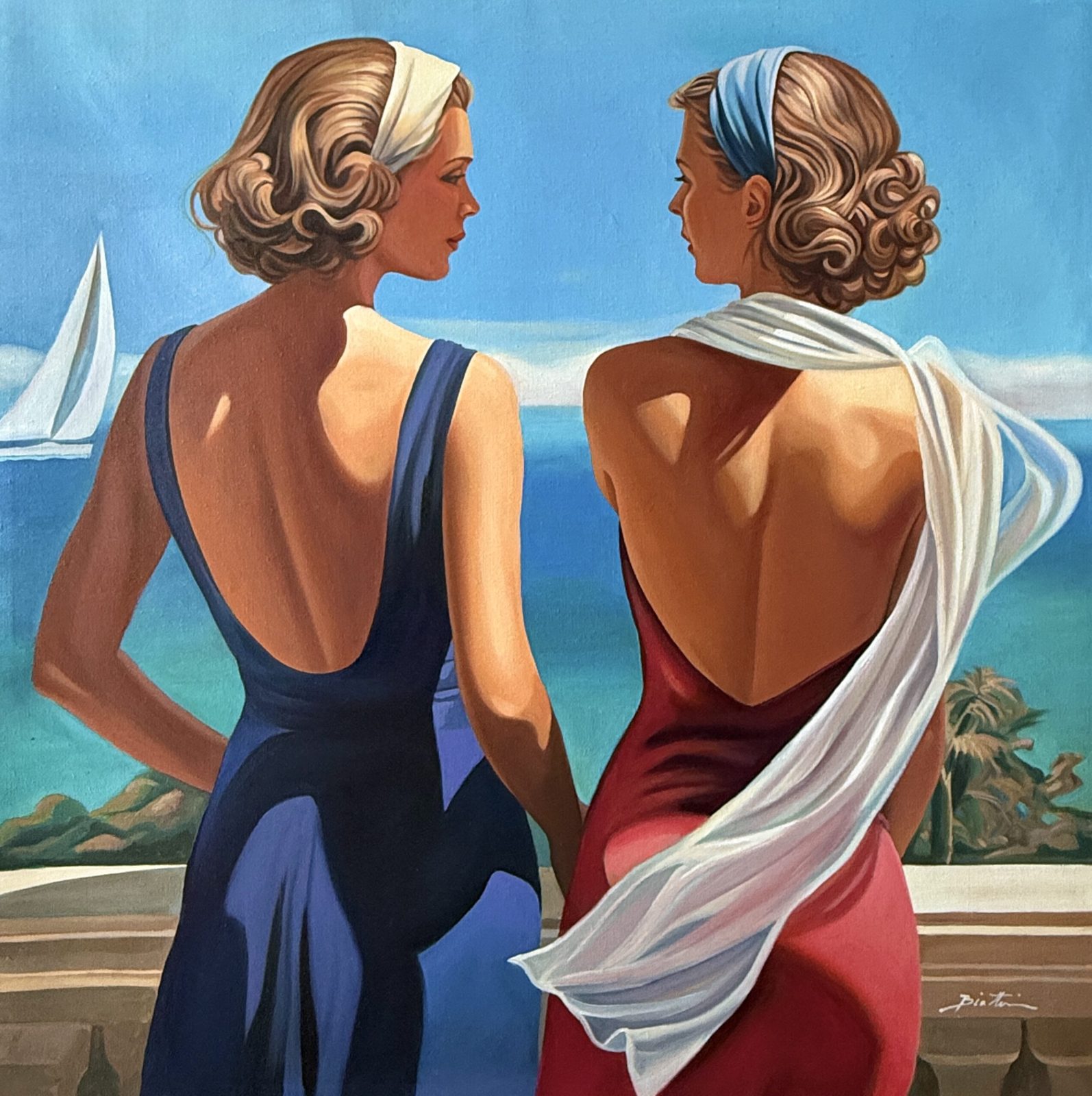 Les Confidentes — Huile sur toile, 80 × 80 cm, 2026