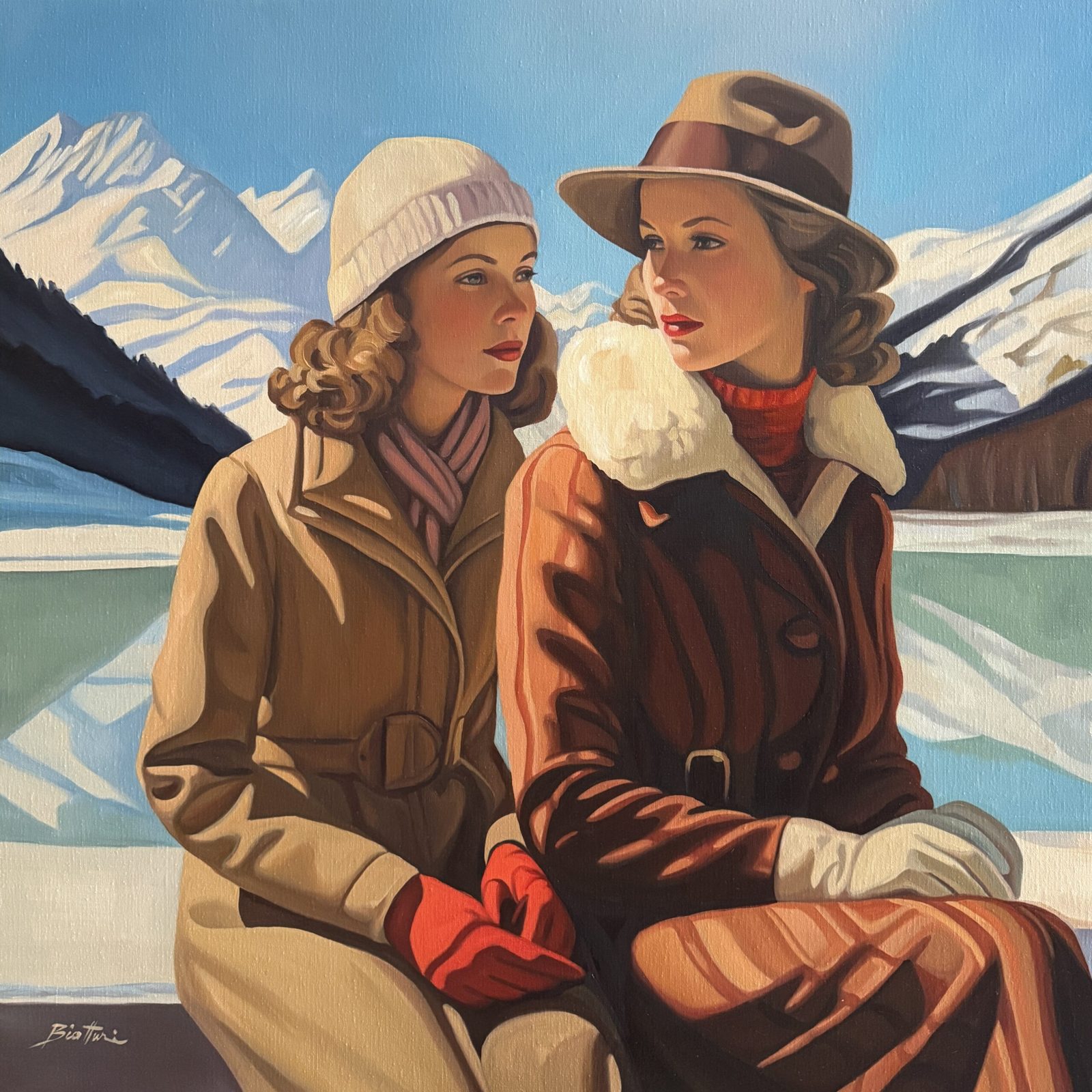 Winter at St Moritz Palace — Huile sur toile, 80 × 80 cm, 2026