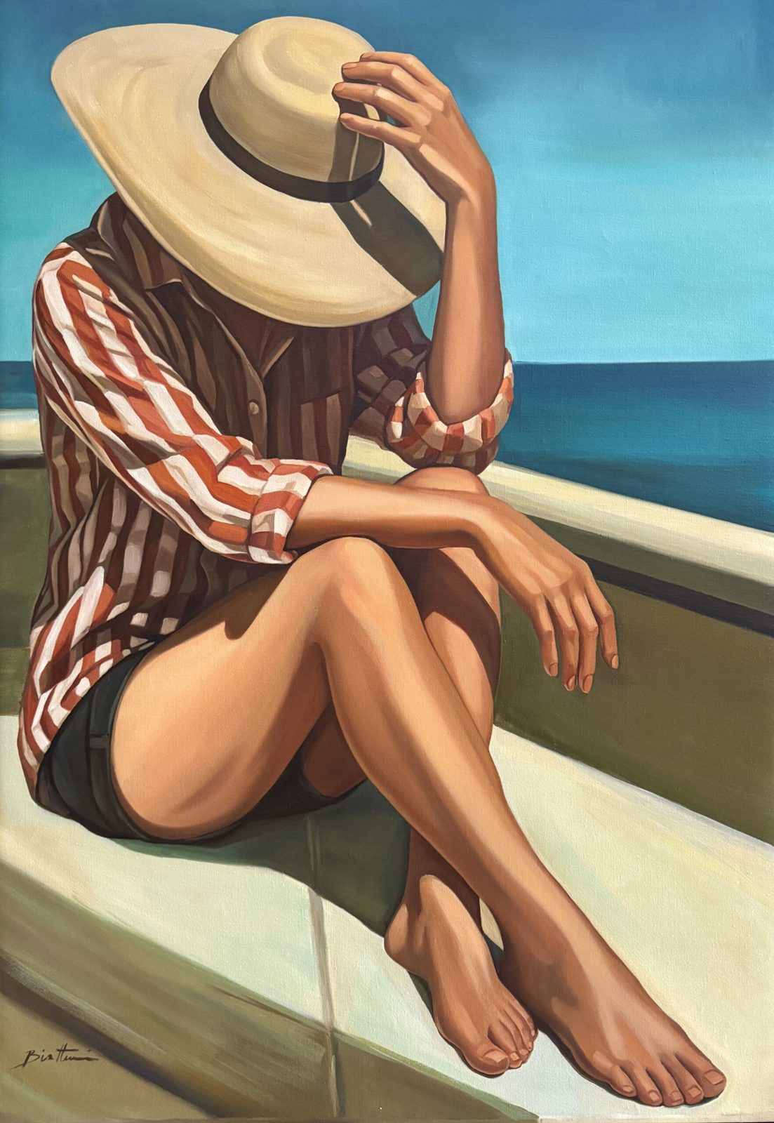 Sur le Bateau — Huile sur toile, 116 × 73 cm, 2026