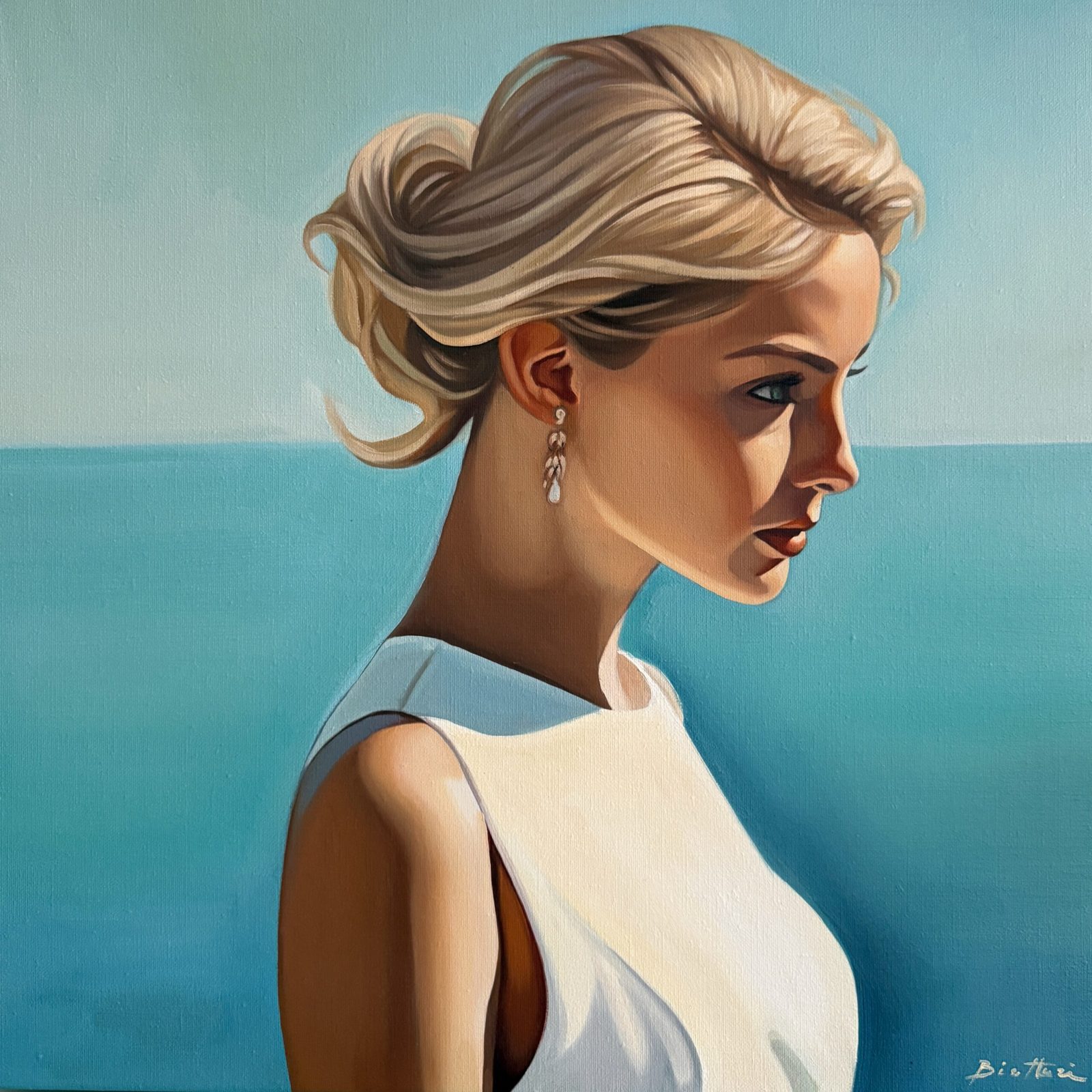 Serene 2 — Huile sur toile, 50 × 50 cm, 2026