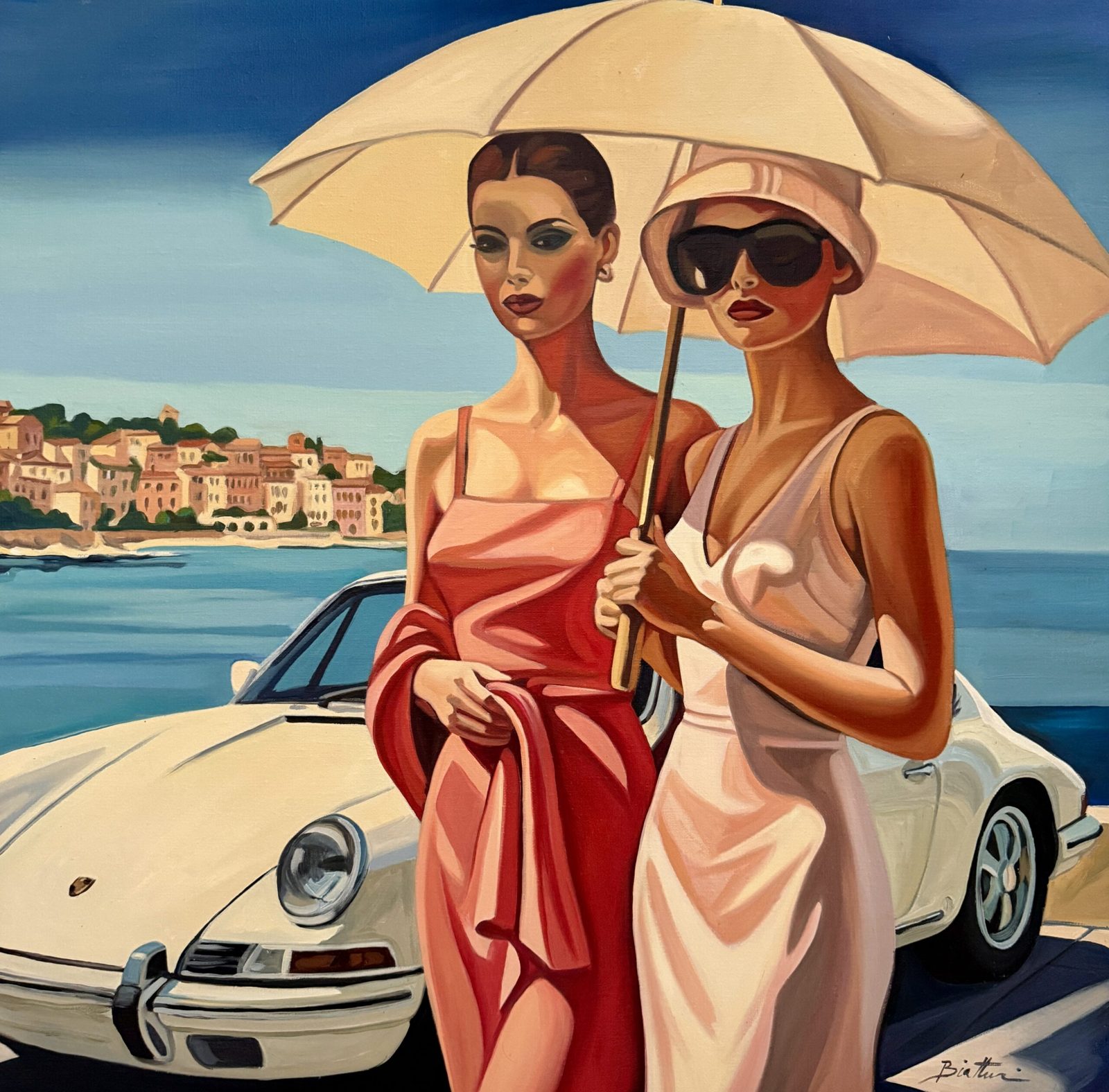 Le Rendez-vous — Huile sur toile, 60 × 60 cm, 2026